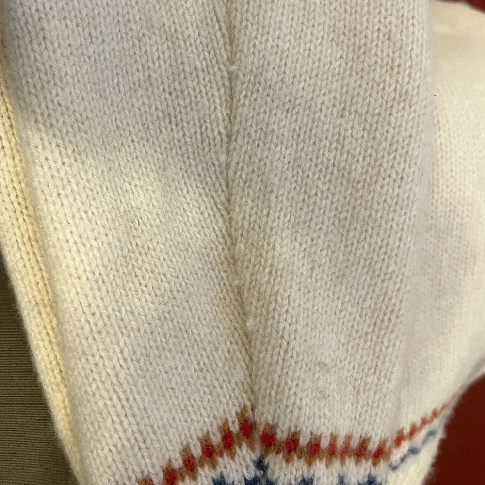 M26 J. Crew Mens Lambswool Fair Isle Yoked Crewneck Sweater
